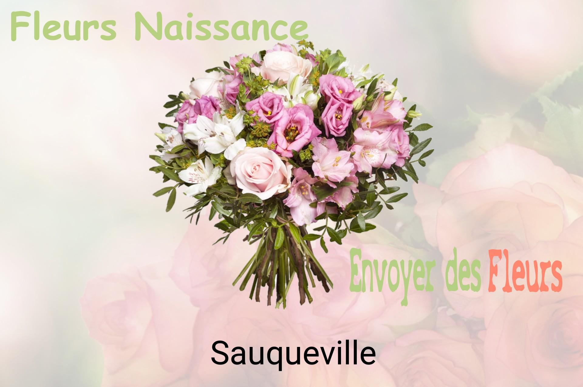 Bouquet de fleurs de naissance livré à Sauqueville